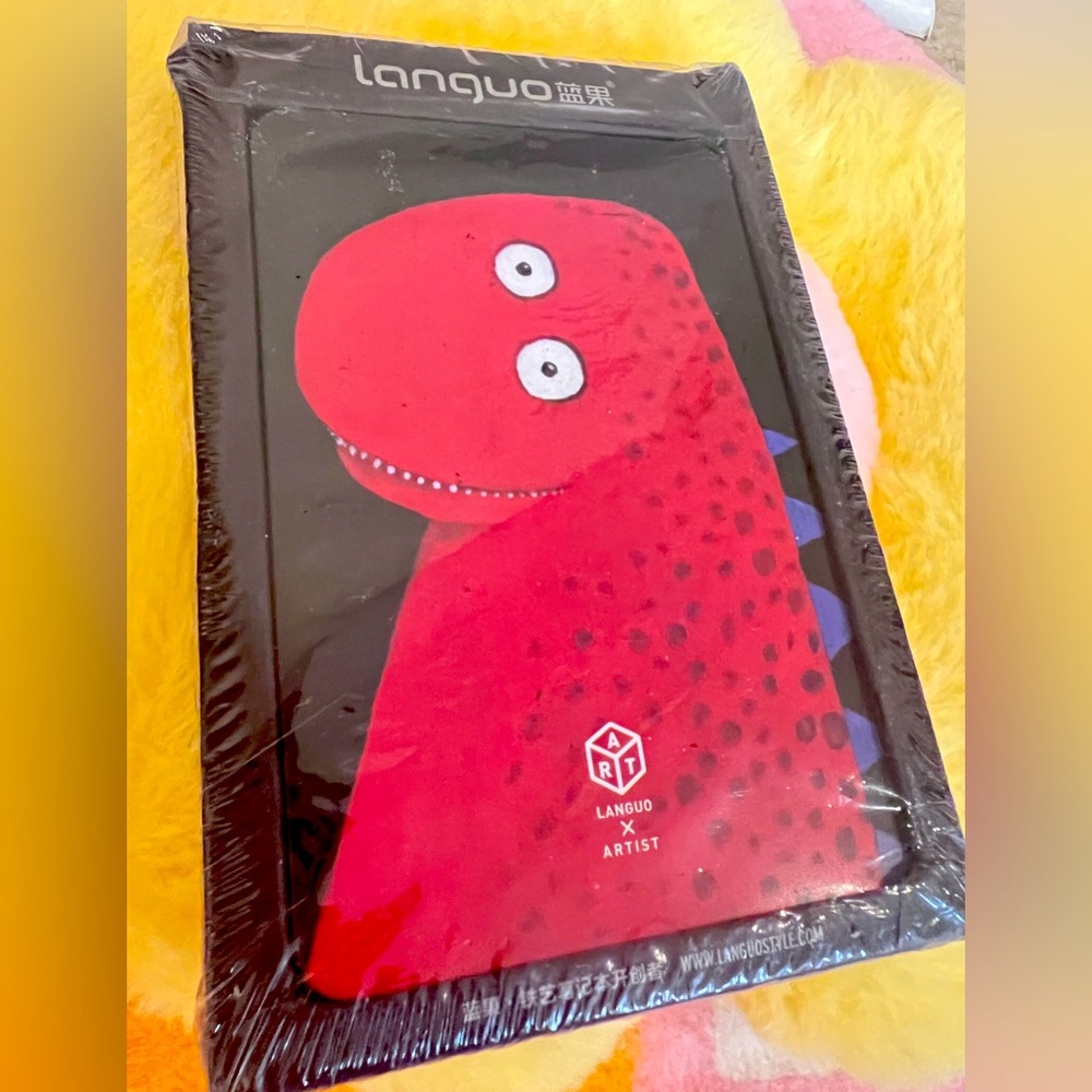 Languo Red Dinosaur Metal Notebook